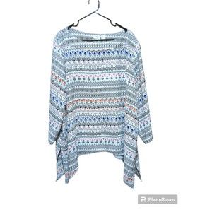 Cato  Mulit Colored Abstract Women's Blouse  22/24W